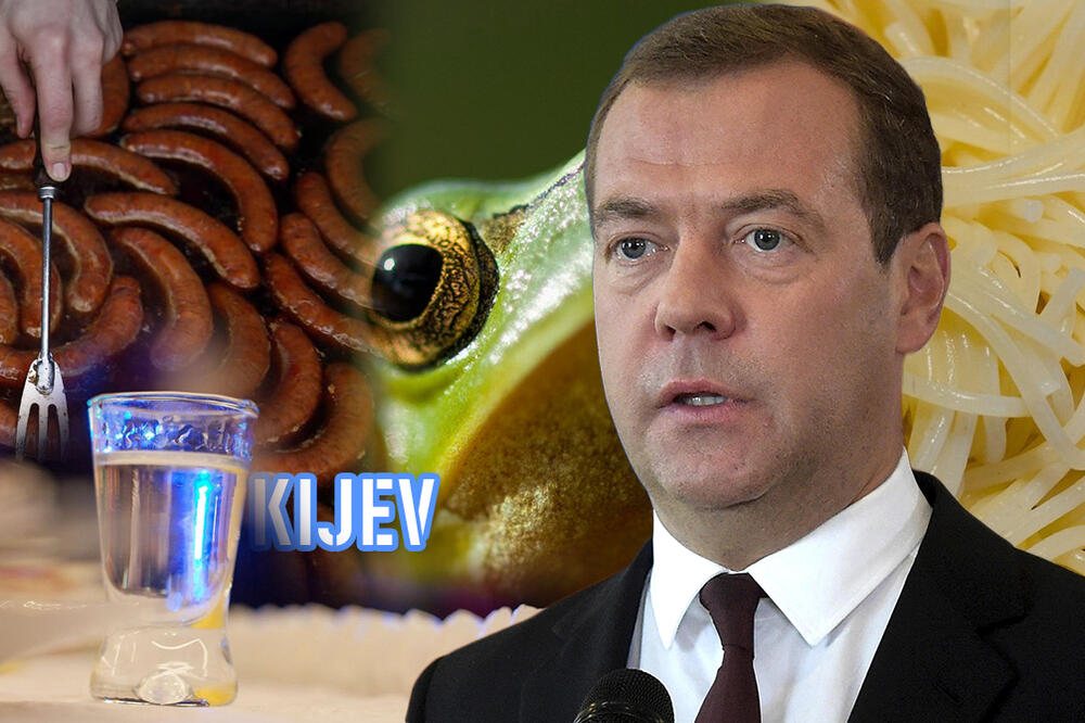 "OVI IZ EU VOLE DA JEDU ŽABE, KOBASICE I ŠPAGETE, IDU U KIJEV DA SE NALIJU VOTKOM": Medvedev raspustio JEZIČINU!