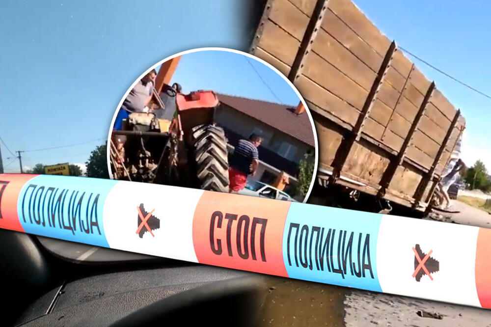 PRVI SNIMAK NESREĆE KOD LAZAREVCA! Golfom prepolovio traktor, ima povređenih (VIDEO)