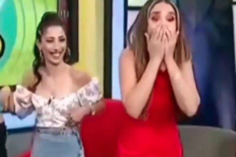 AU, KAKVA BLAMČINA! Voditeljka POBEGLA IZ PROGRAMA KADA JOJ JE IZ GRUDI ISPALO NEŠTO SRAMNO: Propala u zemlju!