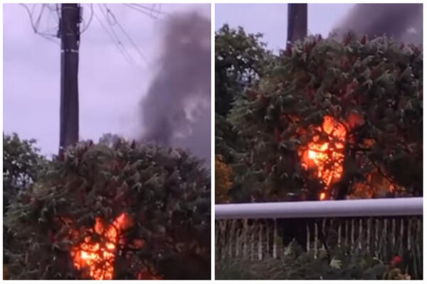 NAKON MLADENOVCA, GROM UDARIO I KOD LAZAREVCA: Zapalio se strujomer, BUKTALA VATRA (VIDEO)