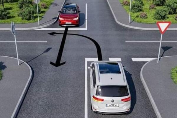 VOZAČE U SRBIJI POSVAĐALO SAOBRAĆAJNO PRAVILO: Ko ima prednost na ovoj raskrsnici – crveni ili beli auto?