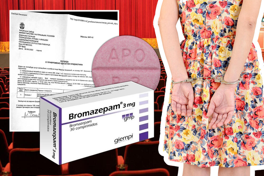 GLUMICA PRIVEDENA U KRALJEVU ZBOG 1 TABLETE BROMAZEPAMA: Nije imala RECEPT, uhapsili je nakon PREDSTAVE! (FOTO)