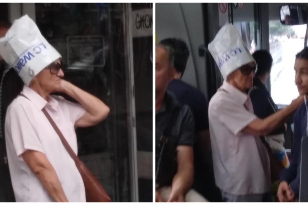 SNALAZI SE KO KAKO UME: Svi u neverici gledali BEOGRAĐANKU, metnula kesu na GLAVU - sa njom i u AUTOBUS! (FOTO)
