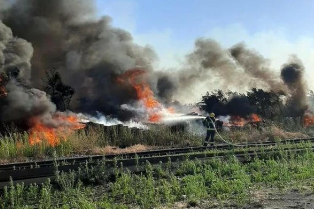 KULJA DIM NA SVE STRANE: Velika vatrena stihija u Titelu! (FOTO)
