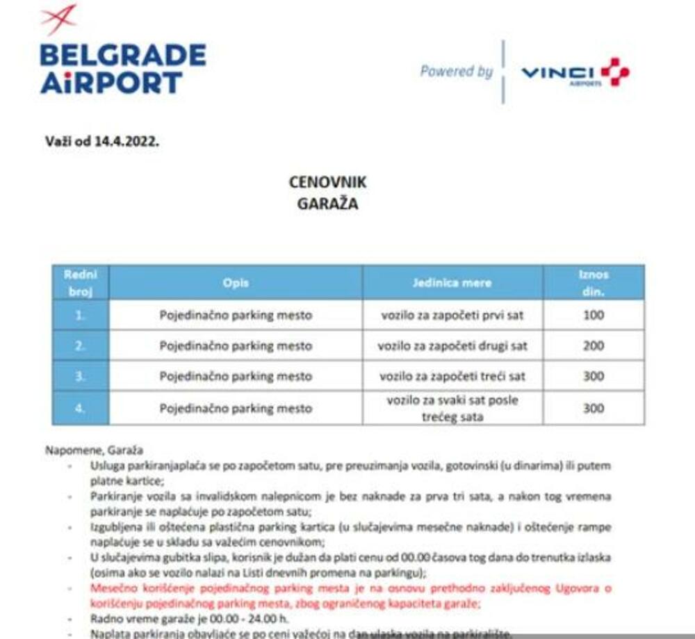 garaža Nikola Tesla pravila