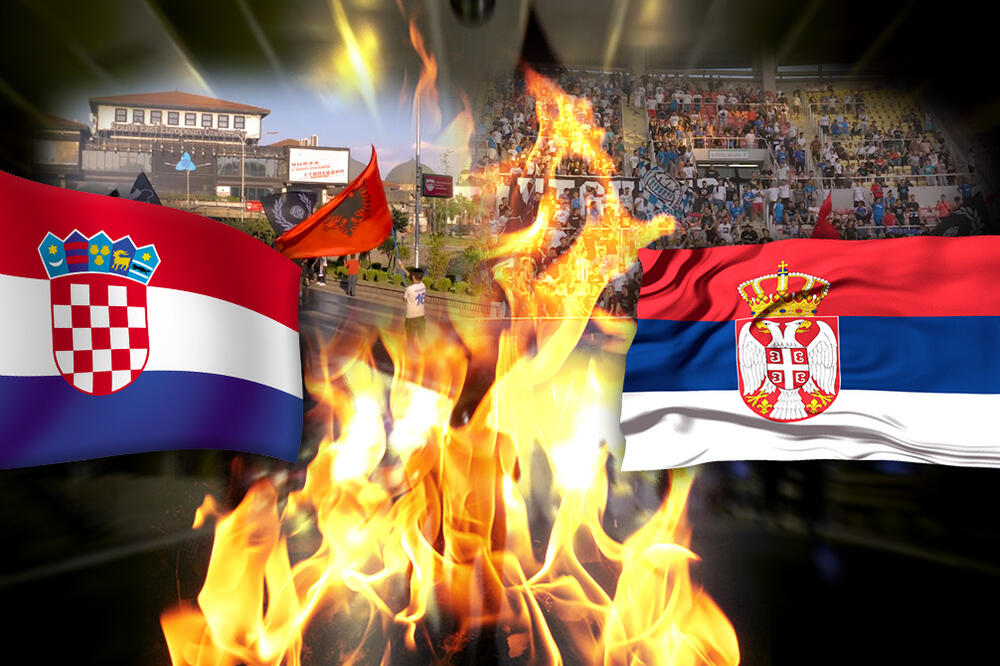 MOŽE LI MOĆNA UEFA DA STANE NA KRAJ OVOME? Dok Srbi nose transparent "Ne rasizmu", Hrvati i Albanci se IŽIVLJAVAJU