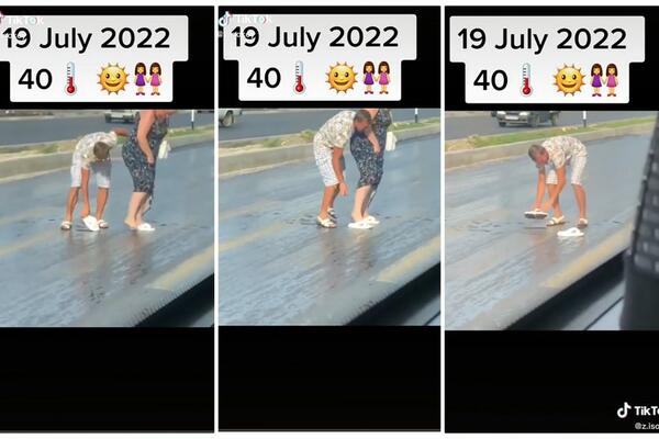 OVAJ SNIMAK DOKAZUJE DA SE ZEMLJA TOPI: Pogledajte kako im se ASFALT LEPI za papuče, nije naivno! (VIDEO)