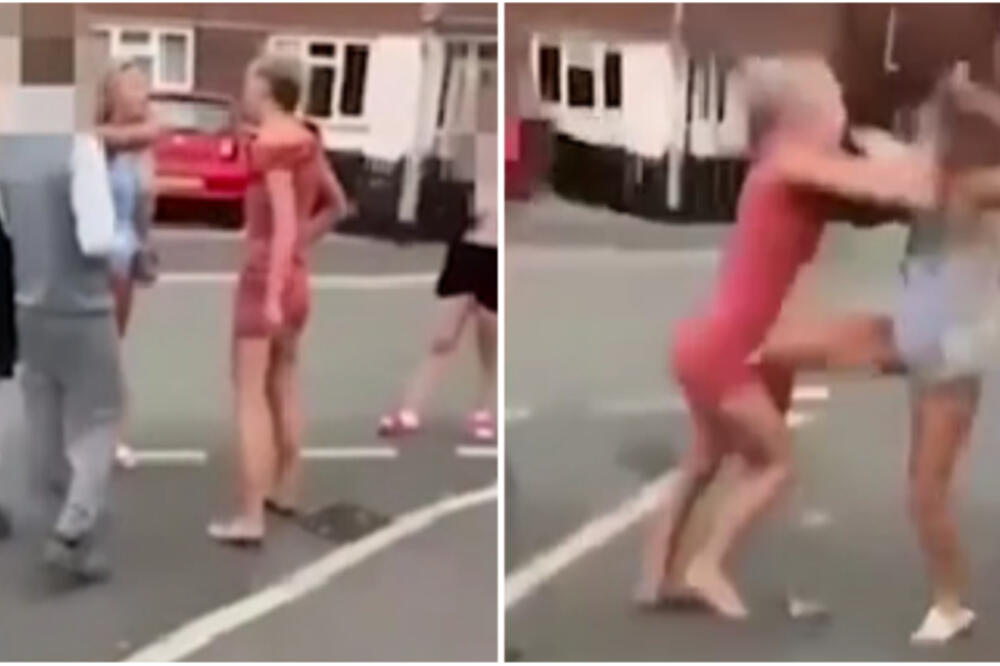 NEVIĐENA MAKLJAŽA NASRED ULICE: Potukle se oko MUŠKARCA, sevale PESNICE na sve strane, OPŠTI HAOS! (VIDEO)