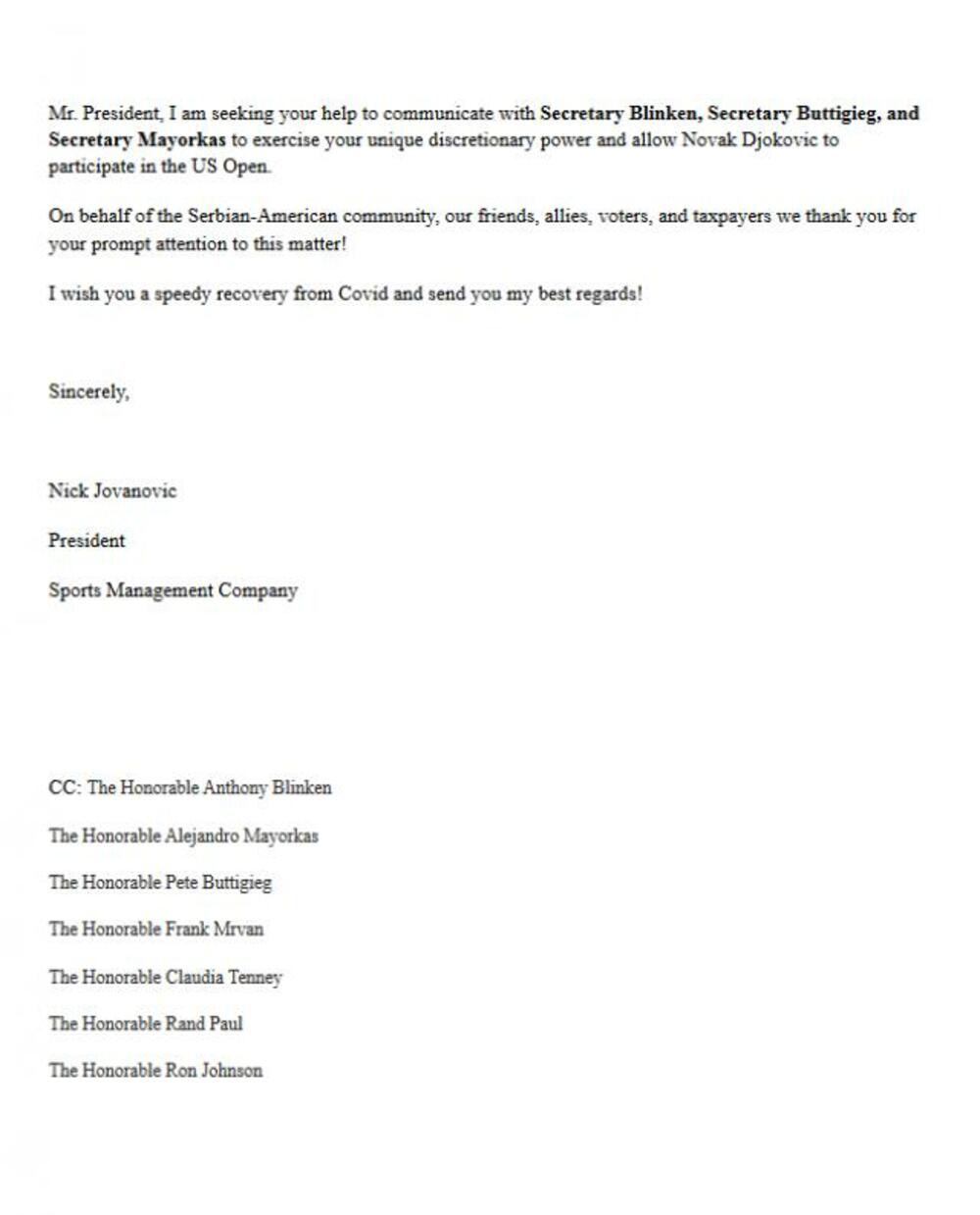 Novak Đoković, Tenis, Džozef Bajden