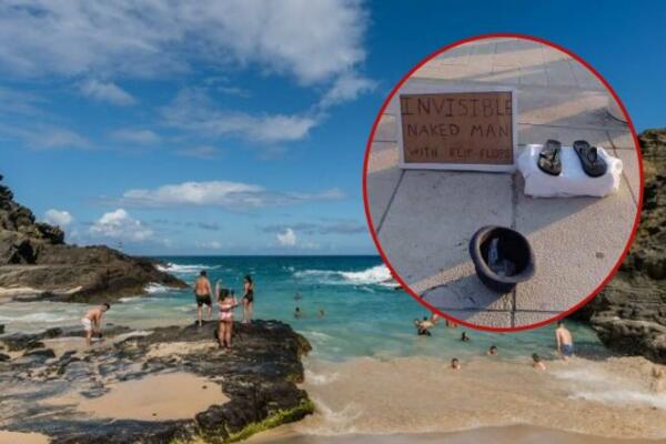 HRVATSKA BRUJI O NEVIDLJIVOM GOLOM ČOVEKU U JAPANKAMA: Hit sa plaže kod KOMŠIJA, nova ZADARSKA ATRAKCIJA! (FOTO)