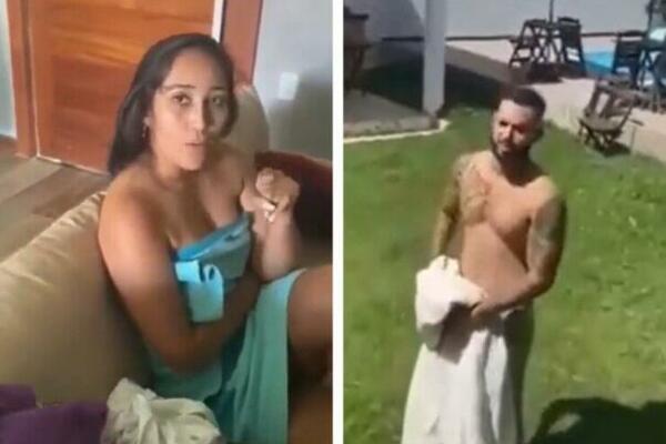 UHVATIO ŽENU SA DRUGOM U AKCIJI, PA JOJ OVO NABIO U FACU: Švaler nije uspeo da šmugne, NAVATAO ga je GOLOG (VIDEO)