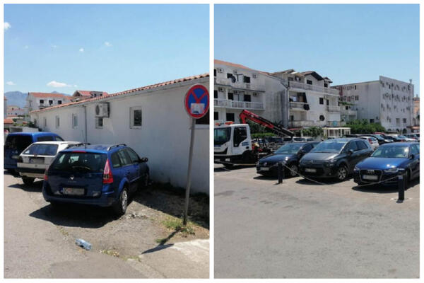 BEOGRAĐANI ŠOKIRANI PONAŠANJEM KOMUNALACA U BUDVI: Pauk nosi automobile, svi imaju BG tablice! (FOTO)