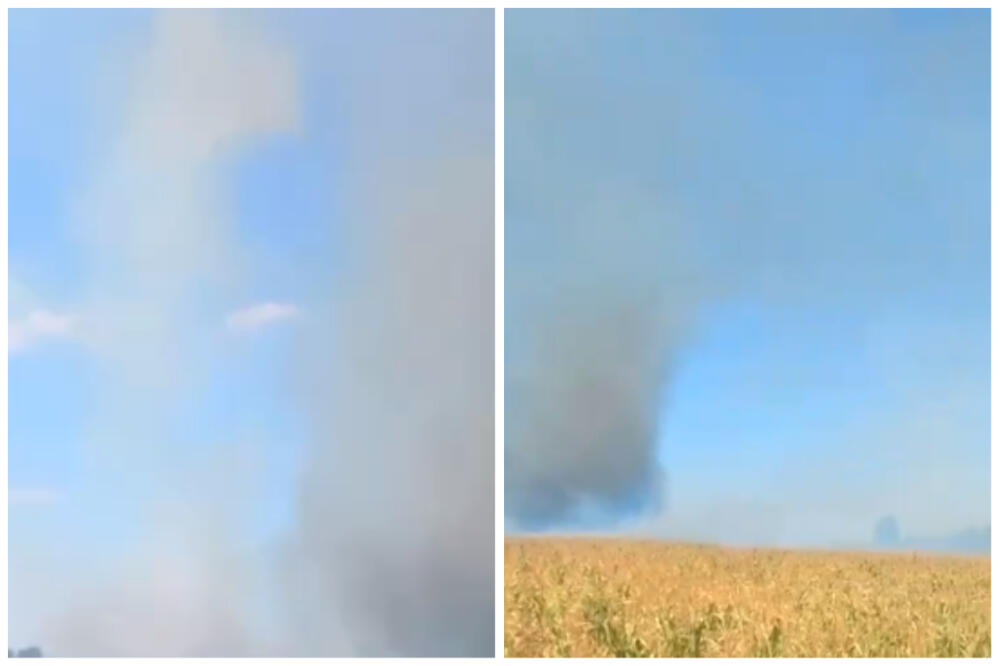 POŽAR NA IZLAZU IZ PETROVČIĆA, ŠIRI SE GUST DIM: Vatrogasci na terenu! (VIDEO)