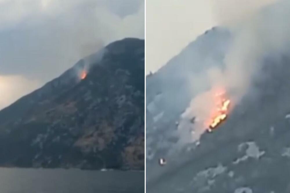 NEMA KRAJA, OPET GORI: Stravičan požar na crnogorskom primorju, DIM SE NADVIO NAD PERASTOM (VIDEO)