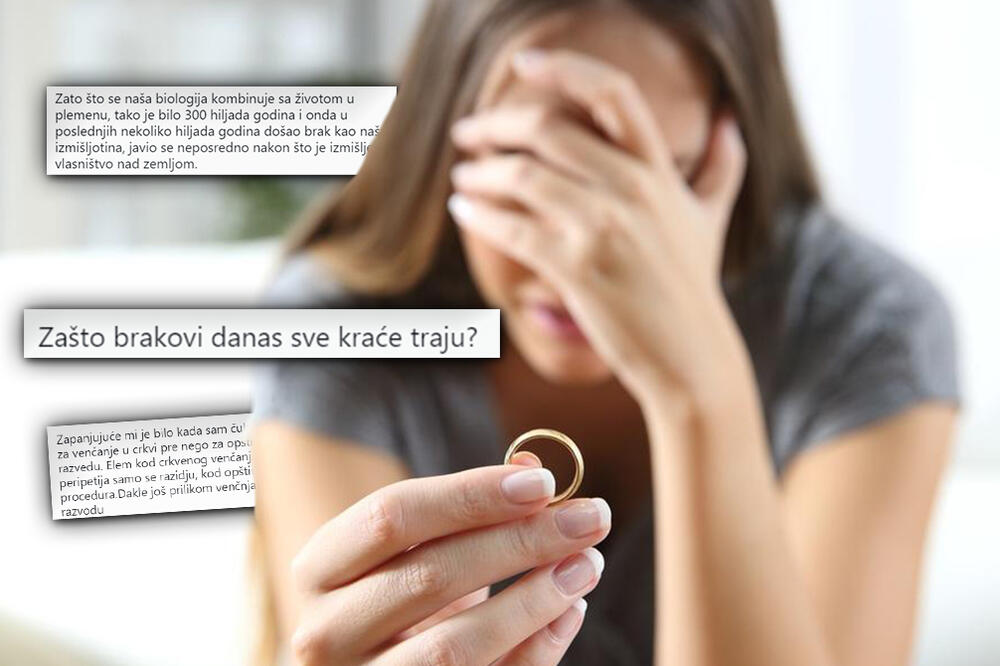 ZAŠTO BRAKOVI DANAS SVE KRAĆE TRAJU? Devojka postavila ovo pitanje na mrežama, A POTOM JE NASTAO RAT!