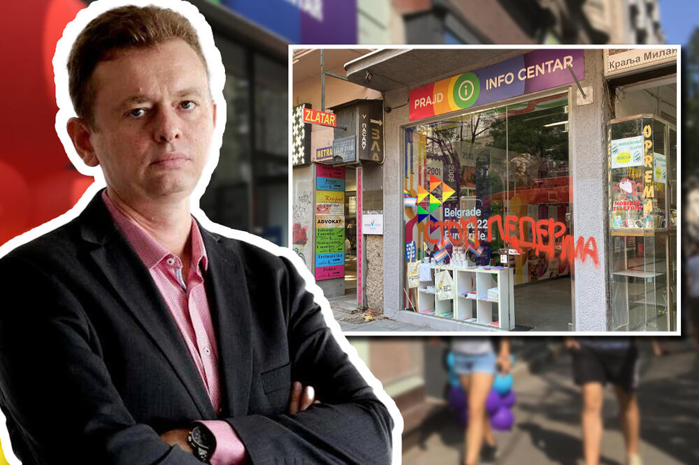 VANDALIZOVAN IZLOG PRAJD INFO CENTRA U CENTRU BEOGRADA! Osvanulo "STOP PEDERIMA", evo šta se zapravo desilo (FOTO)