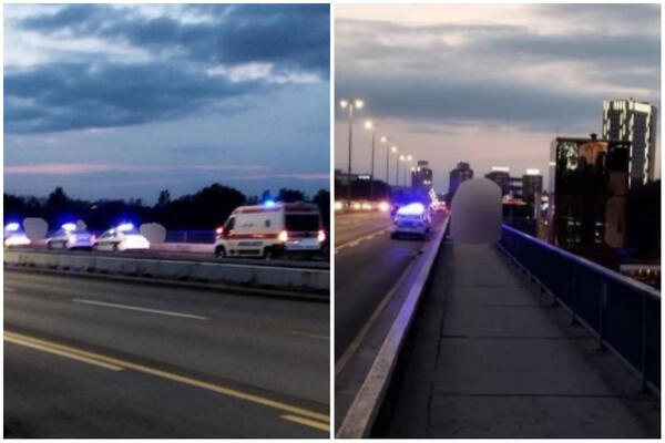 DRAMA NA BRANKOVOM MOSTU: Čovek hteo da skoči, sve zatvoreno za pešake (FOTO)