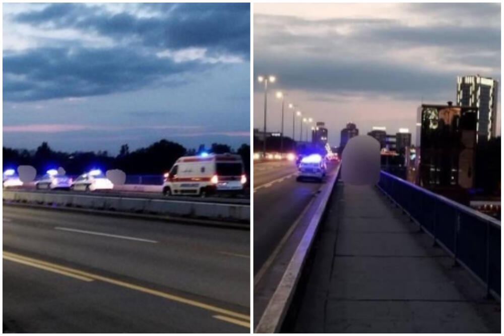 DRAMA NA BRANKOVOM MOSTU: Čovek hteo da skoči, sve zatvoreno za pešake (FOTO)