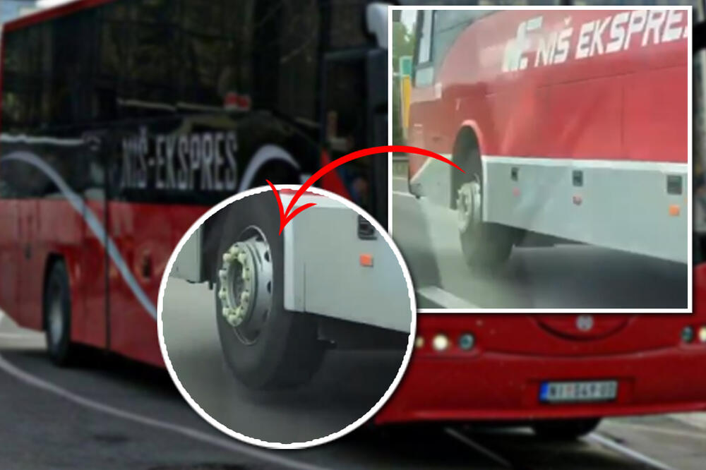 KO ODGOVARA ZA 50 UGROŽENIH ŽIVOTA? Vozač Niš ekspresa lagano vozi bez jednog točka na auto-putu i to po NEVREMENU!