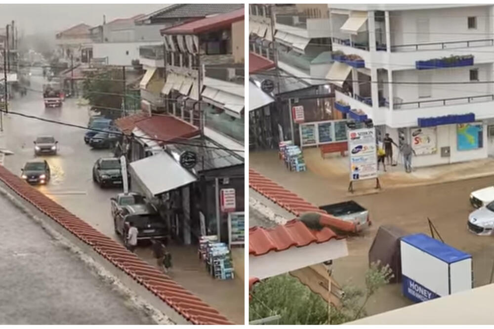"NE MORATE NA PLAŽU, PLAŽA DOŠLA KOD VAS": Sarti pod VODOM, opšti haos u Grčkoj! (VIDEO)