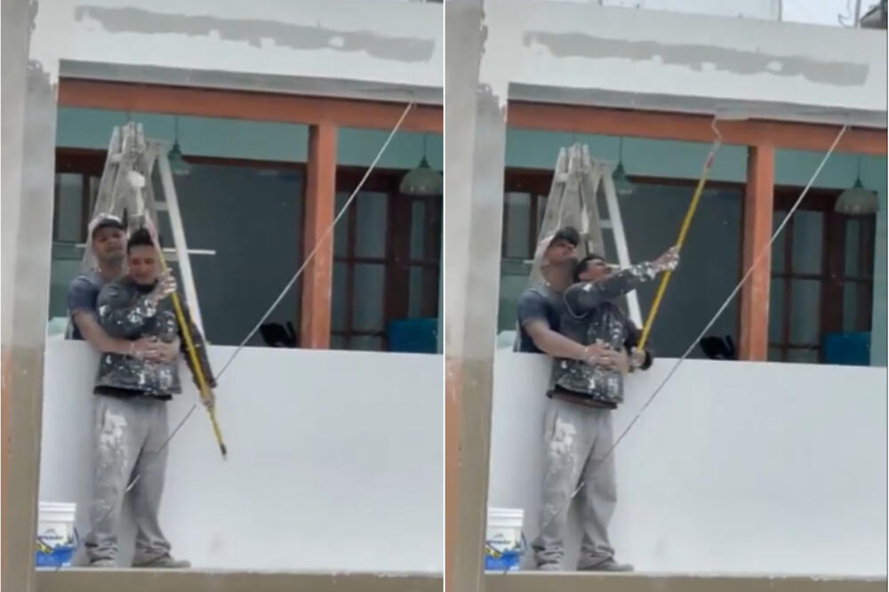 "ZAŠTITA NA RADU, TITANIK STIL": Majstori smislili GENIJALNU STVAR, sve podseća na SCENU iz ČUVENOG FILMA! (VIDEO)