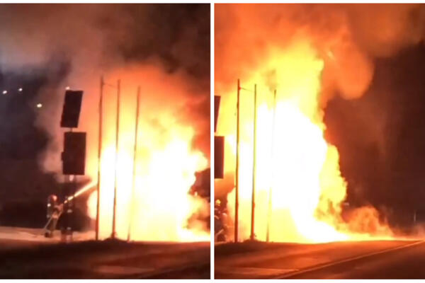 VELIKI POŽAR NA ULAZU U KRAGUJEVAC: Kamion u potpunosti IZGOREO, vatrogasci u borbi sa VATRENOM STIHIJOM! (VIDEO)