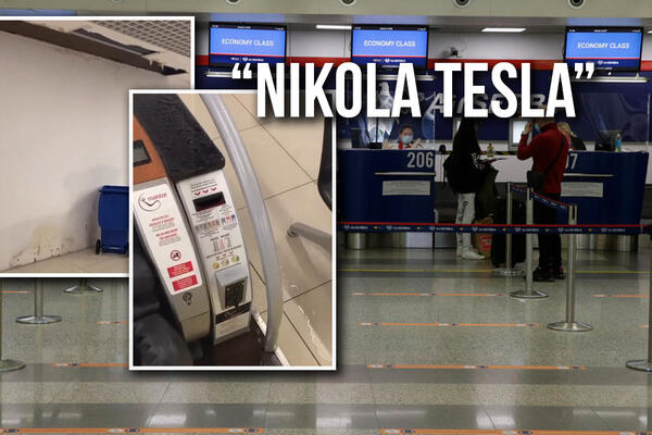 UDARILA PRVA KIŠA I ODMAH POTOP! Aerodrom "Nikola Tesla" ponovo PROKIŠNJAVA, putnike dočekuju KANTE i KOFE (VIDEO)