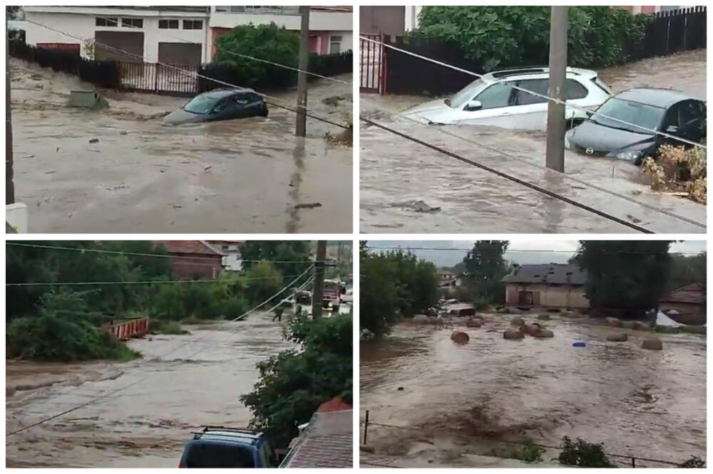 NEZAPAMĆENO NEVREME: Bujica vode nosi automobile u selu Karavelovo, situacija je TRAGIČNA! (VIDEO)