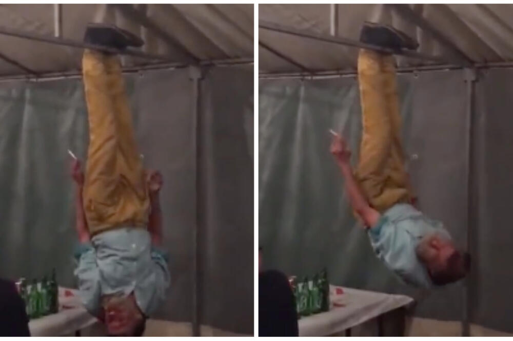 OTIŠAO NA VESELJE, PA ODLUČIO DA VISI ZA STOLOM: Alkohol ga razneo, nije znao gde se je, ljudi se KRSTILI! (VIDEO)