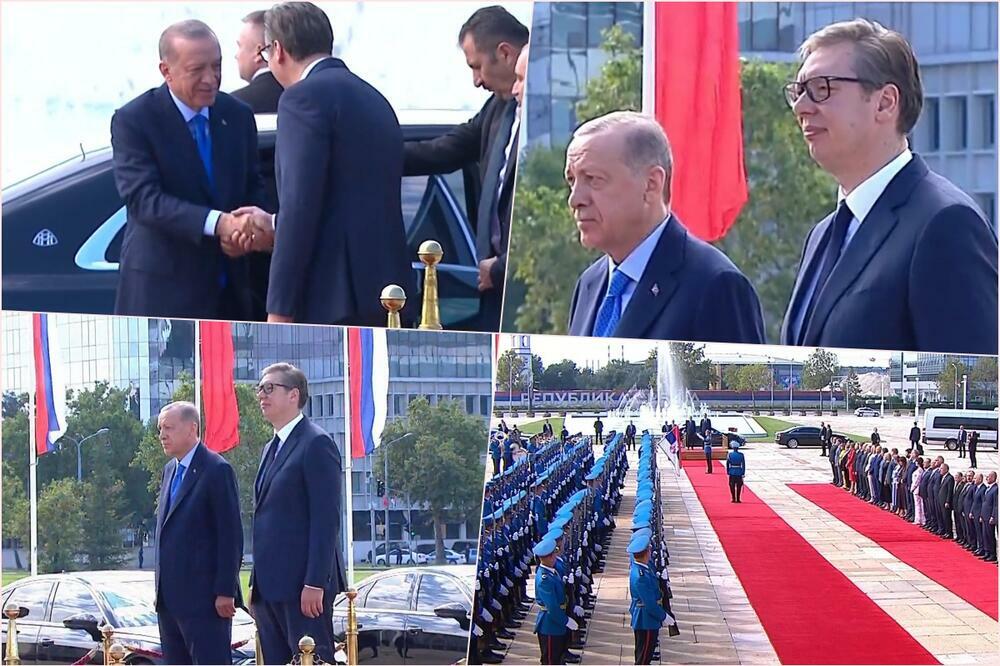SVEČANI DOČEK ERDOGANA U BEOGRADU: Predsednik Turske sa Vučićem o svim važnim temama