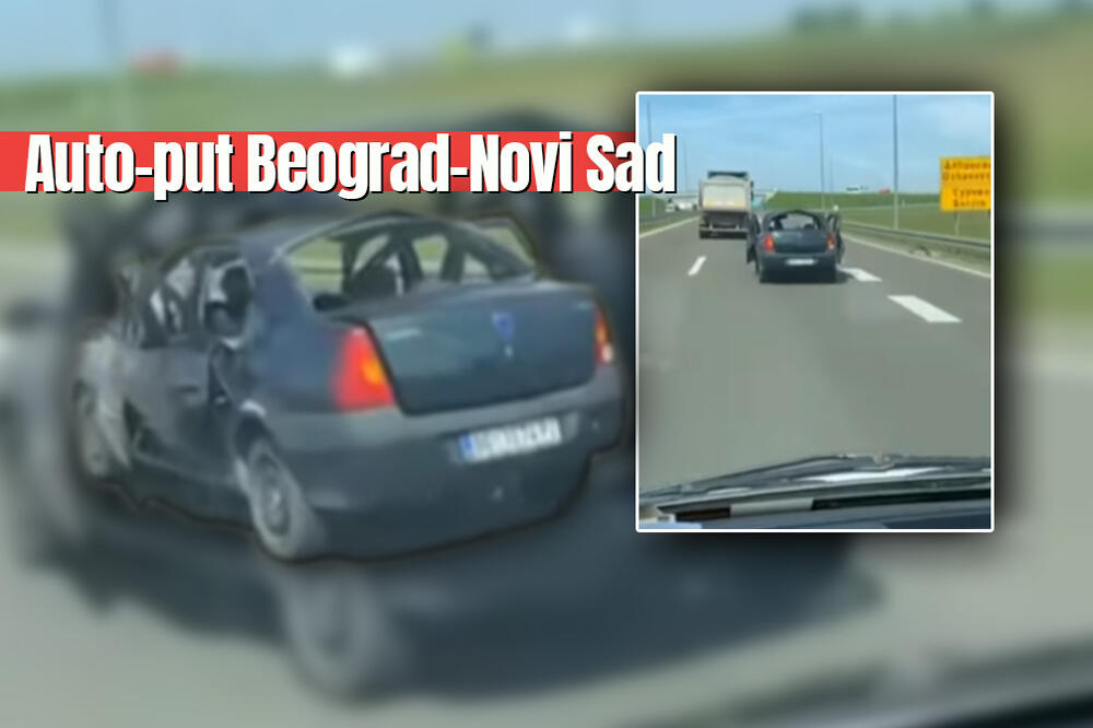 "BOG TE MAZO, GLEDAJ KAKO TERA": Vozi čovek SMRSKAN AUTO, ovo samo kod Srba ima! (VIDEO)
