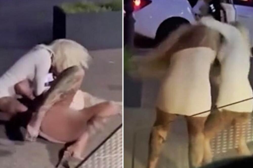 ISCURIO SKANDALOZAN TAJNI SNIMAK: Dve manekenke se BRUTALNO TUKU nasred ulice, pale na pod, vidi se i MEĐUNOŽJE!