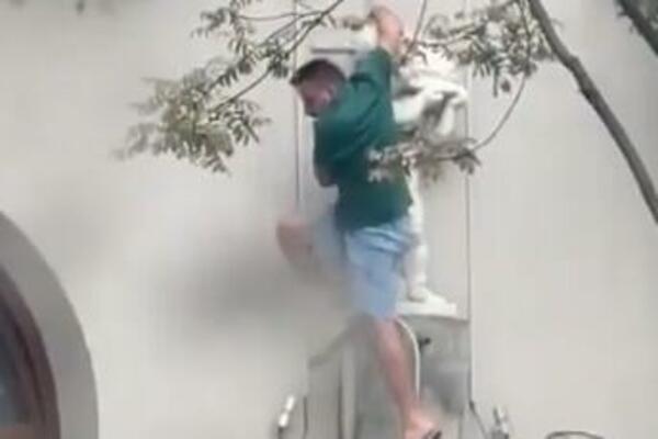 STRAVIČNA SCENA U CENTRU BEOGRADA, ČOVEK PAO SA TERASE: Nikako nije za OSETLJIVE (UZNEMIRUJUĆI SNIMAK)