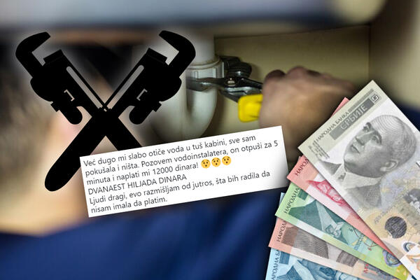 "OTPUŠI ZA 5 MINUTA I NAPLATI MI 12.000 DINARA": Srpkinju ojadio VODOINSTALATER, ovo svima može da se DESI, OPREZ!