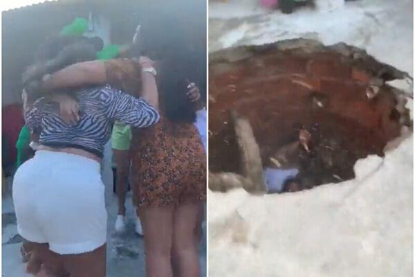 SKAKALE U DVORIŠTU, A ONDA SE ZEMLJA OTVORILA: Isplivao JEZIV snimak, ljudi u NEVERICI! (VIDEO)