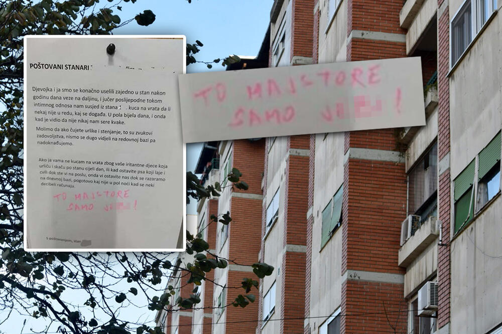 "TO MAJSTORE, SAMO J*BI": Ostavio poruku za KOMŠIJE - ako čujete URLIKE, to su zvukovi ZADOVOLJSTVA, HIT! (FOTO)