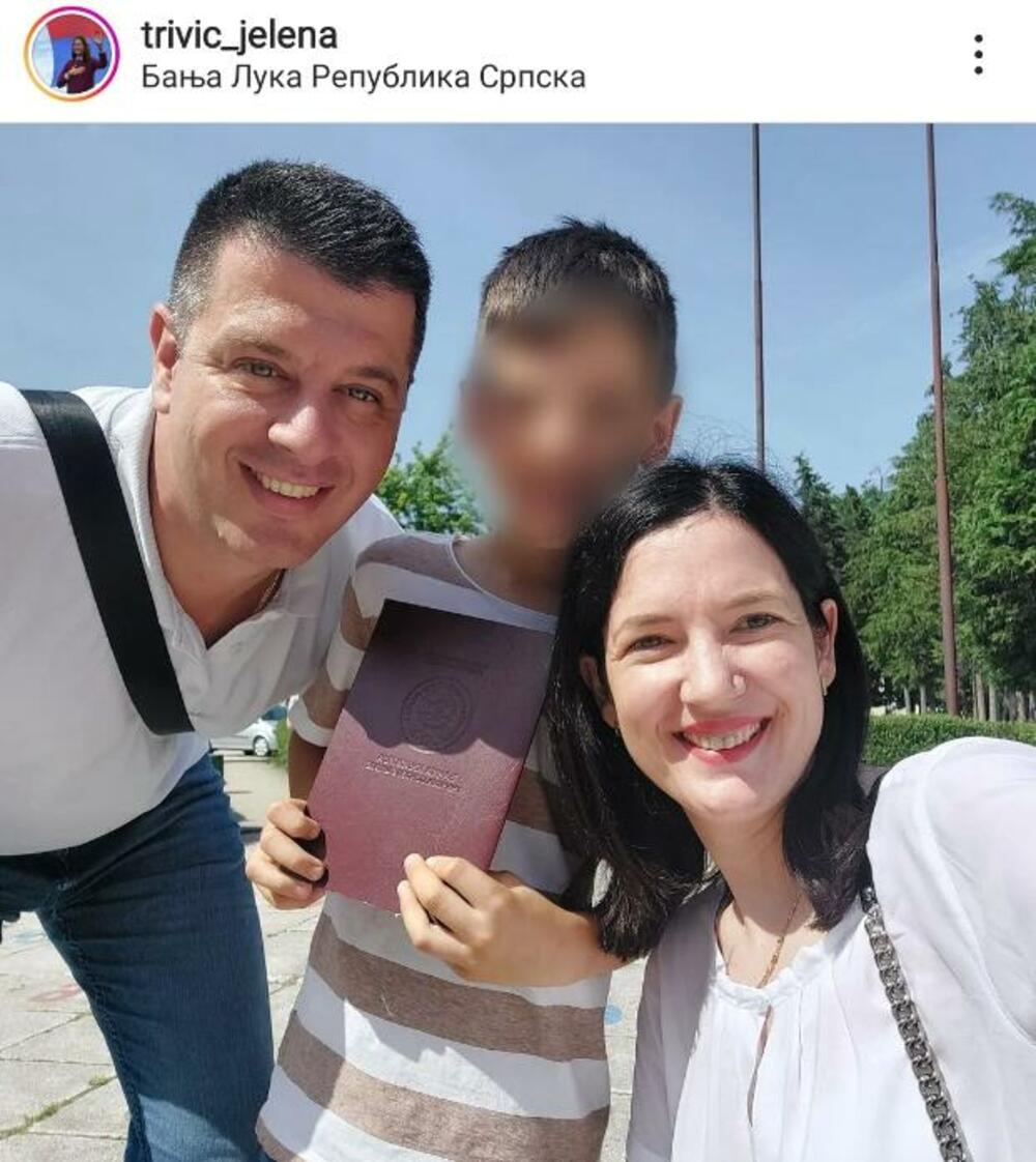 Jelena Trivić sa mužem i sinom