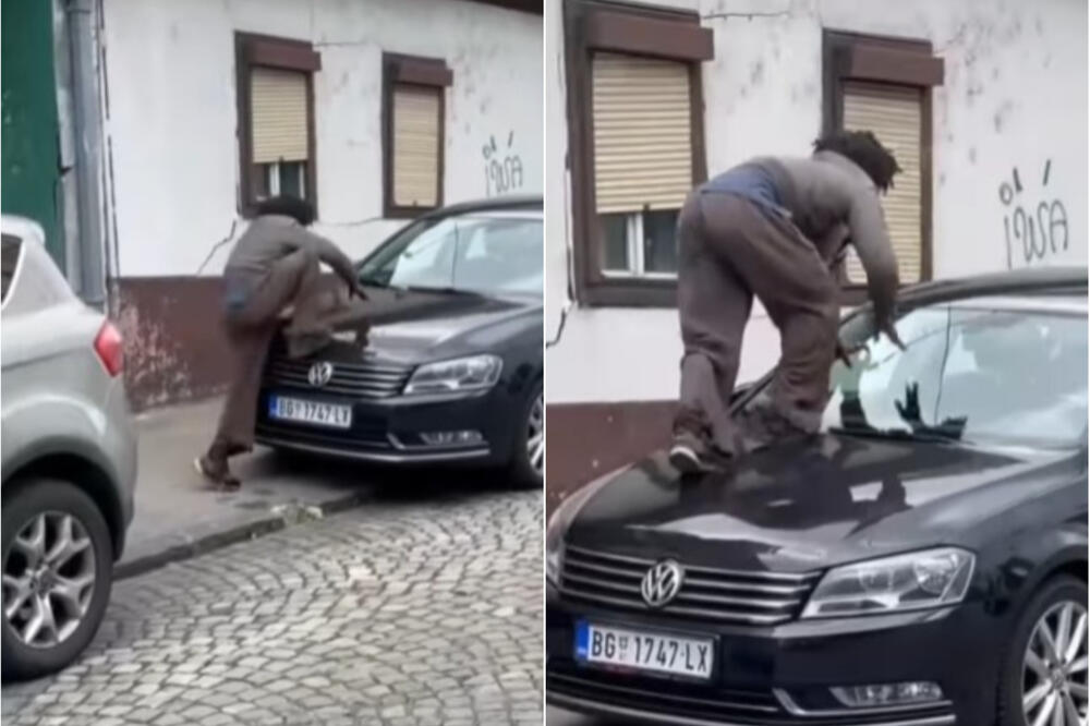 KASTING ZA SPAJDERMENA USRED ZEMUNA? Čovek se PENTRA po PARKIRANIM VOZILIMA, Zemunci u ŠOKU! (VIDEO)