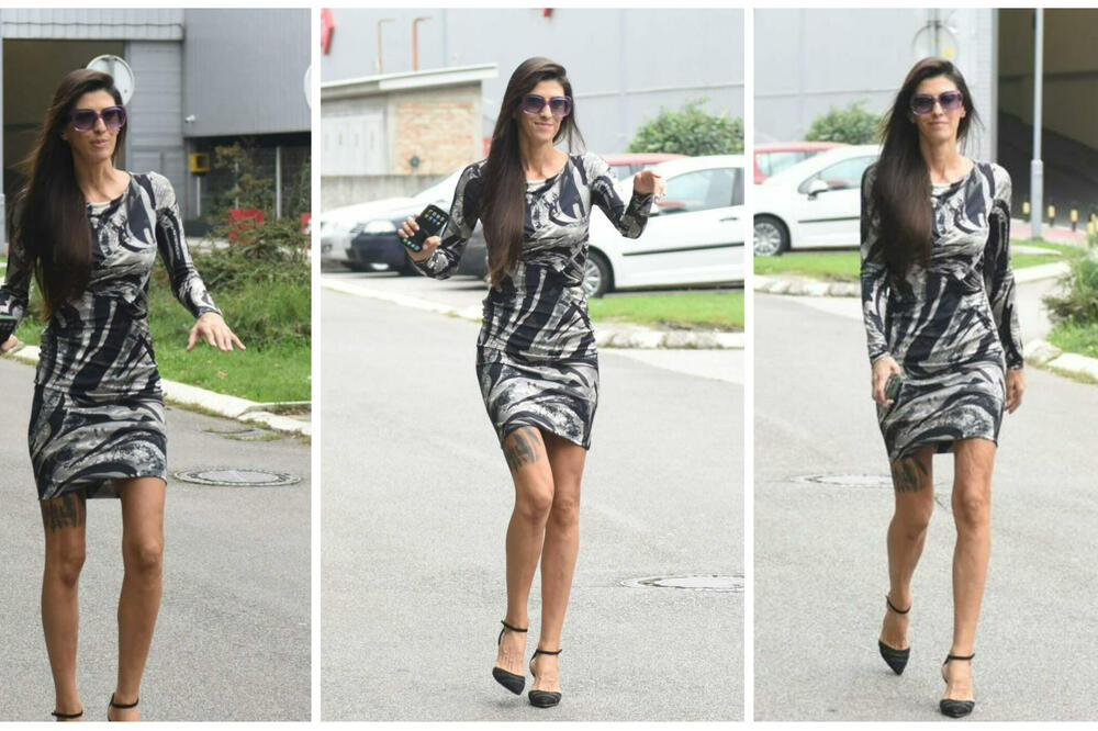 ČEDINA JECA STIGLA U POLICIJU! Skockala se u kratku crno-belu haljinicu i štikle, a imala je i poruku za NOVINARE