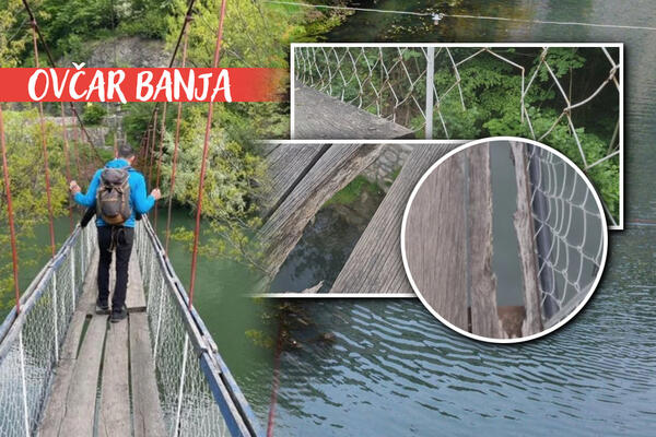 ZABRANJENA UPOTREBA SVIH VISEĆIH MOSTOVA DO OVČAR BANJE: Nema više prelaska Zapadne Morave na ovaj način (FOTO)