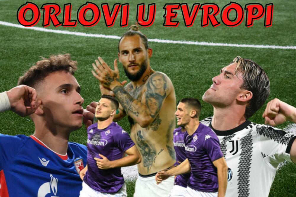 ORLOVI U EVROPI: Vlahović i Vanja DOMINIRALI u Torinu, Gudelj RAKETIRAO Rajkovića! Golovi 2 Mitrovića, Tadića, Luke