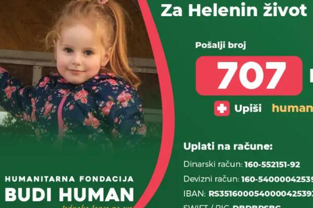 MALOJ HELENI (6) POTREBNA JE NAŠA POMOĆ: Neophodan novac kako bi nastavila LEČENJE u Rusiji