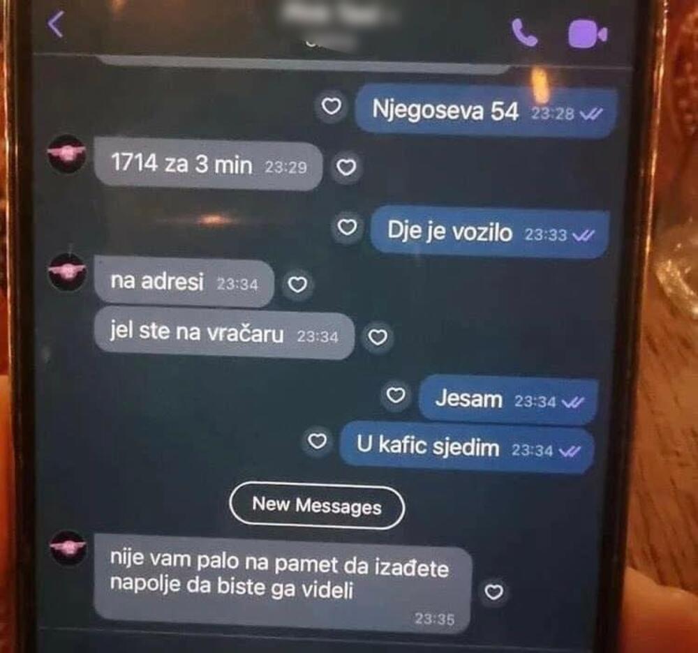 Poruka, Crnogorac, Taksi, Crnogorac i taksi