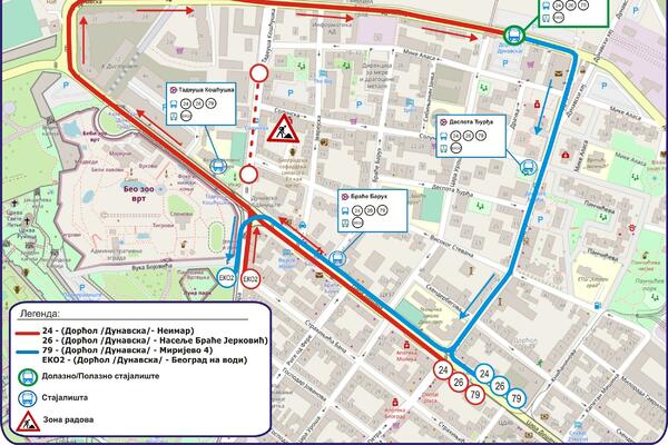 OVO JE NOVA MAPA KRETANJA GRADSKOG PREVOZA NA DORĆOLU: Pet linija menja trasu, obratite pažnju (FOTO)