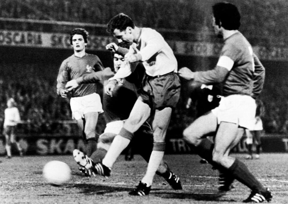 Ove Kindval, strelac dva gola za Švedsku protiv Francuske (2:0) u kvalifikacijama za Meksiko u Stokholmu 15. oktobra 1969. godine