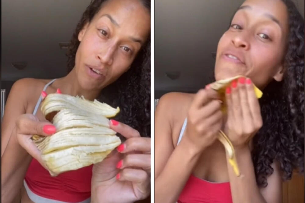 UTRLJALA JE KORU OD BANANE PO LICU: Pogledajte efekat, ovo je NEVEROVATNO! (VIDEO)