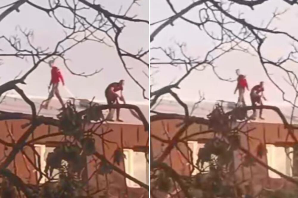 STRAŠNA SCENA NA KROVU 13. BEOGRADSKE GIMNAZIJE: Šta ovo rade, BRE?! (VIDEO)