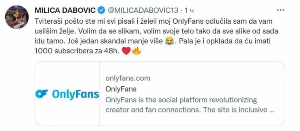 Milica Dabović, Košarka, Only Fans