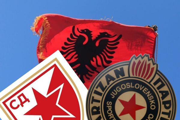 SRAMOTA: Stavili zastavu Albanije preko mape KOSOVA, odmah reagovali iz Zvezde i Partizana! (FOTO)