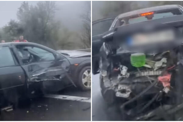 STRAVIČAN UDES NA IZSLASKU IZ BEOGRADA! Probijena BANKINA, automobili SMRSKANI! (VIDEO)